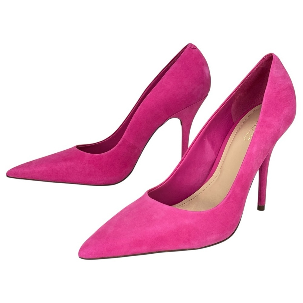 Arezzo Emily Fechado Adlo Pink Suede Womens Heels Size 9B - Picture 10 of 14